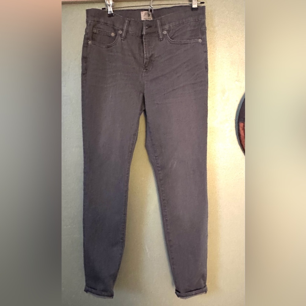 I crew toothpick grey stretch jeans 29